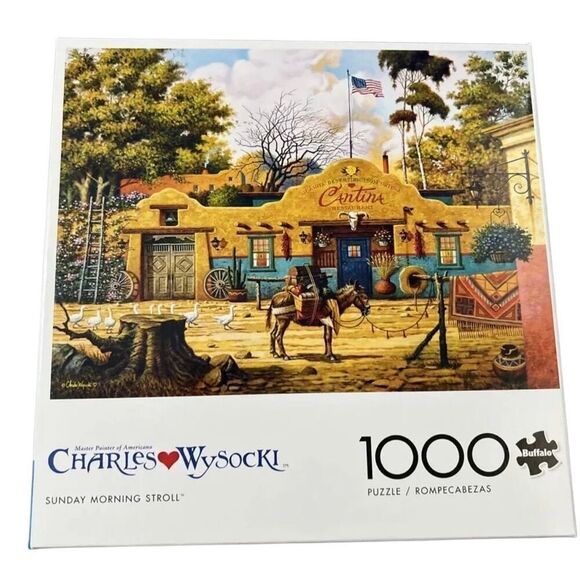 Buffalo Games - Charles Wysocki - Sunday Morning Stroll Pre-owned 1000 Piece Puz - Picture 1 of 5
